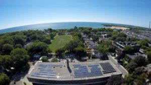 The completed solar roof at Kew Beach School