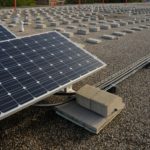 Solar panels on the roof of Kew Beach School