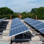 Solar Array on Kew Beach School at roof level
